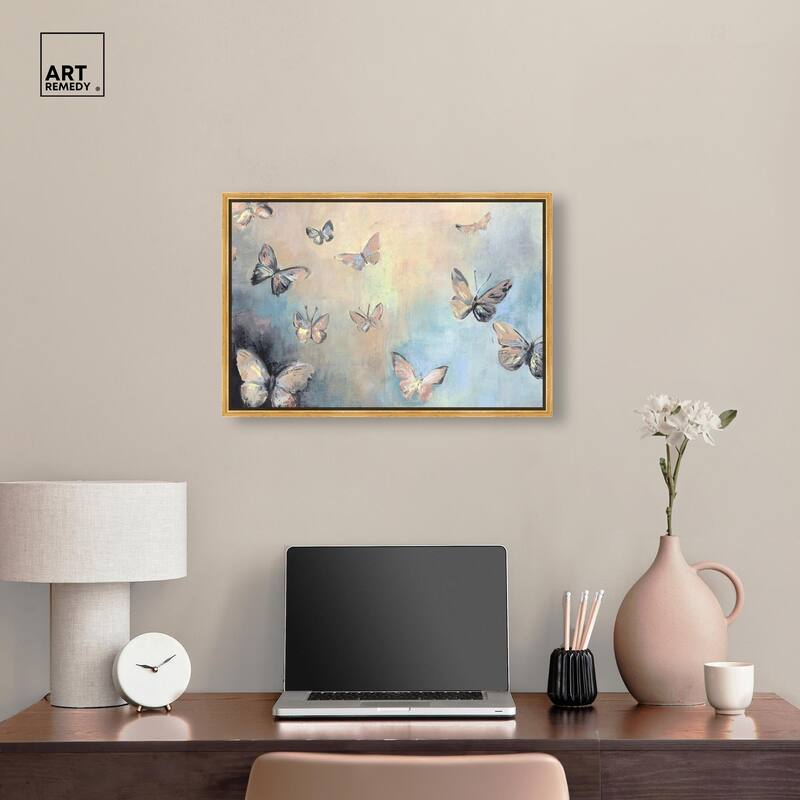 Textured Butterflies I Canvas by Art Remedy