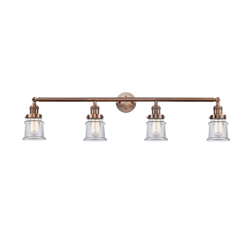 Innovations Lighting Small Canton 4 Light 42" Wide Bathroom Vanity - Antique Copper / Clear