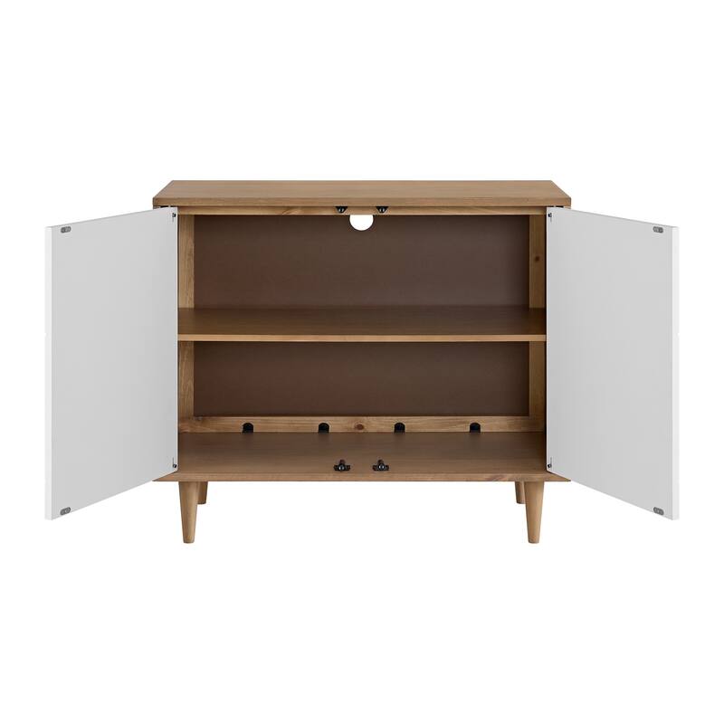 Trentini Natural and White Modern 2-Door Accent Chest