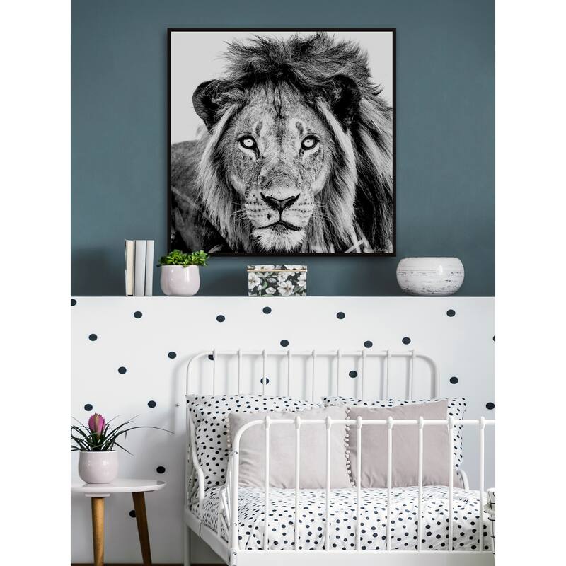 Mighty Lion Floater Framed Print on Canvas
