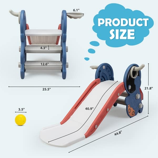 dimension image slide 1 of 2, Toddler Slide for Indoor Use