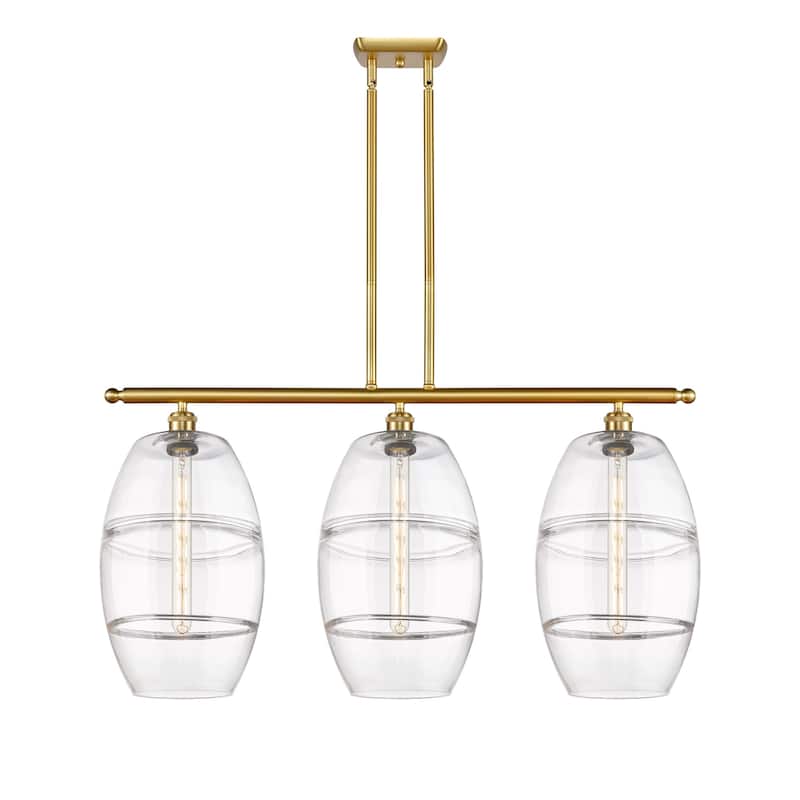 Innovations Lighting 516-3I-19-37 Vaz Linear Vaz 3 Light 37" Wide - Satin Gold / Clear