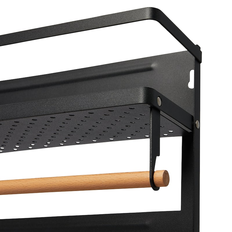 Household Essentials Metal Magnetic Organizer with Paper Towel Holder - 12.6"L x 4.5"W x 18.3"H