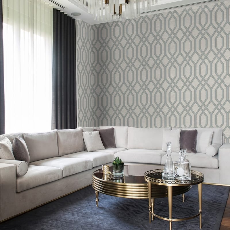 Modern Flocked Geometric Embossed Wallpaper