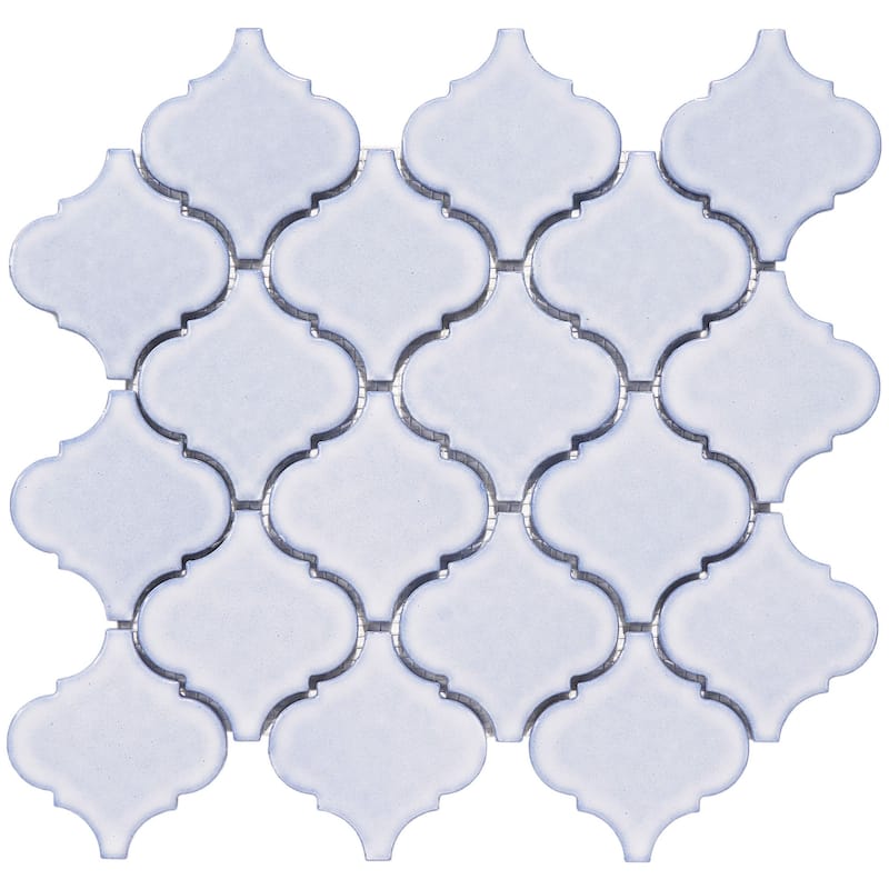 Arabesque 3.3" x 3.4" Porcelain Glossy Mosaic Tile - 5 sheets (4.20 sf) - Light Blue