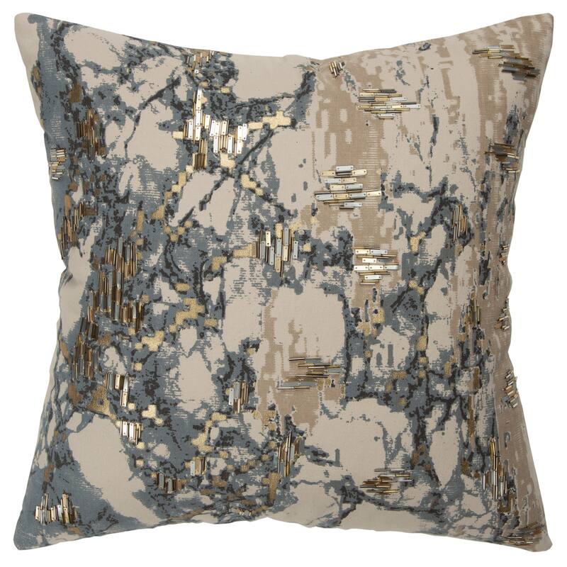 Grey Abstract Decorative Pillow - Polyester