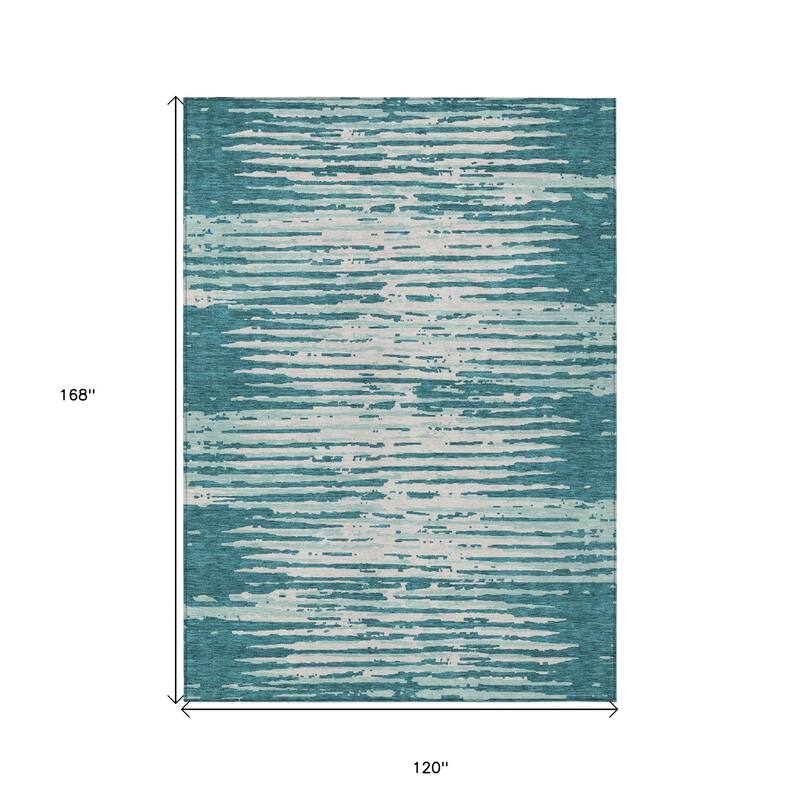 HomeRoots Striped Transitional Rectangle Outdoor Rug