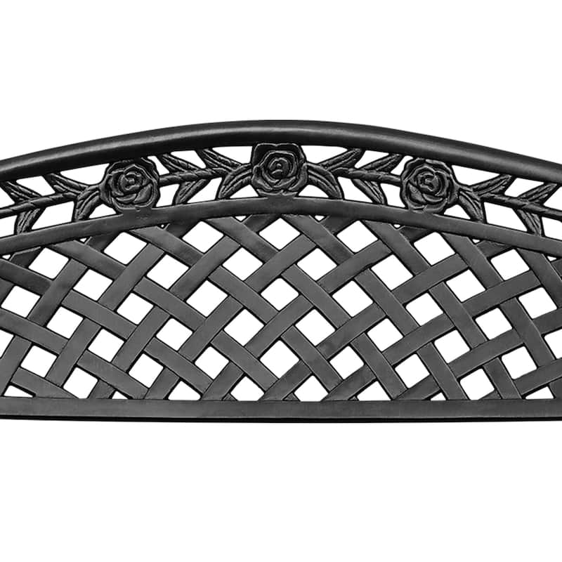 Moasis 39.4" Cast Aluminum Outdoor Bench 2-Person Patio Garden Bench