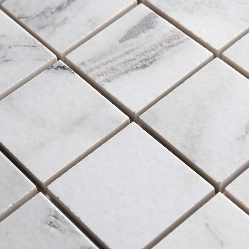 Merola Tile Touche 2" Square Zebre 11-3/4" x 11-3/4" Porcelain Mosaic Floor and Wall Tile - (1 Tile)