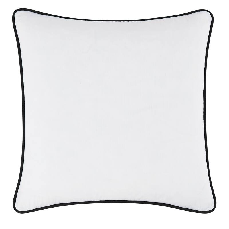 Brooklyn Loom Solid Contrast Piped Decorative Pillow - White/Black - 20x20