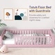 preview thumbnail 29 of 32, Twin Size Floor Bed for Kids with Safety Guardrails and Door and Slats