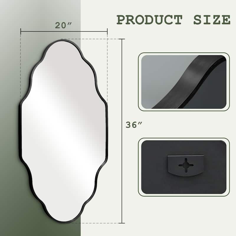 Scalloped Aluminum Alloy Framed Irregular Wall Mirror