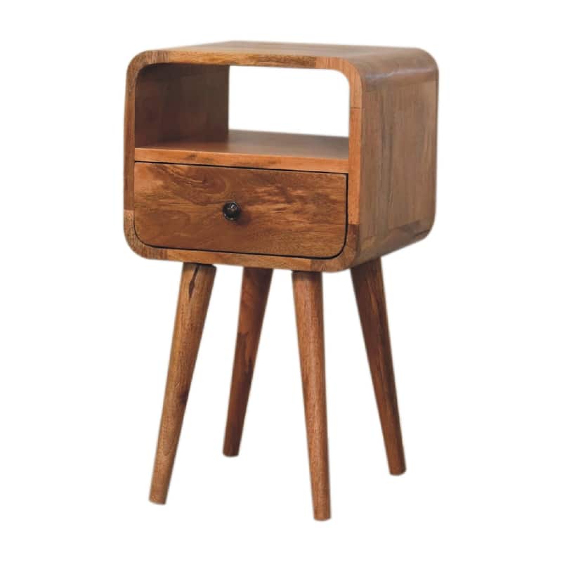 HomeRoots 22" Oak Solid Wood Square One Drawer Nightstand