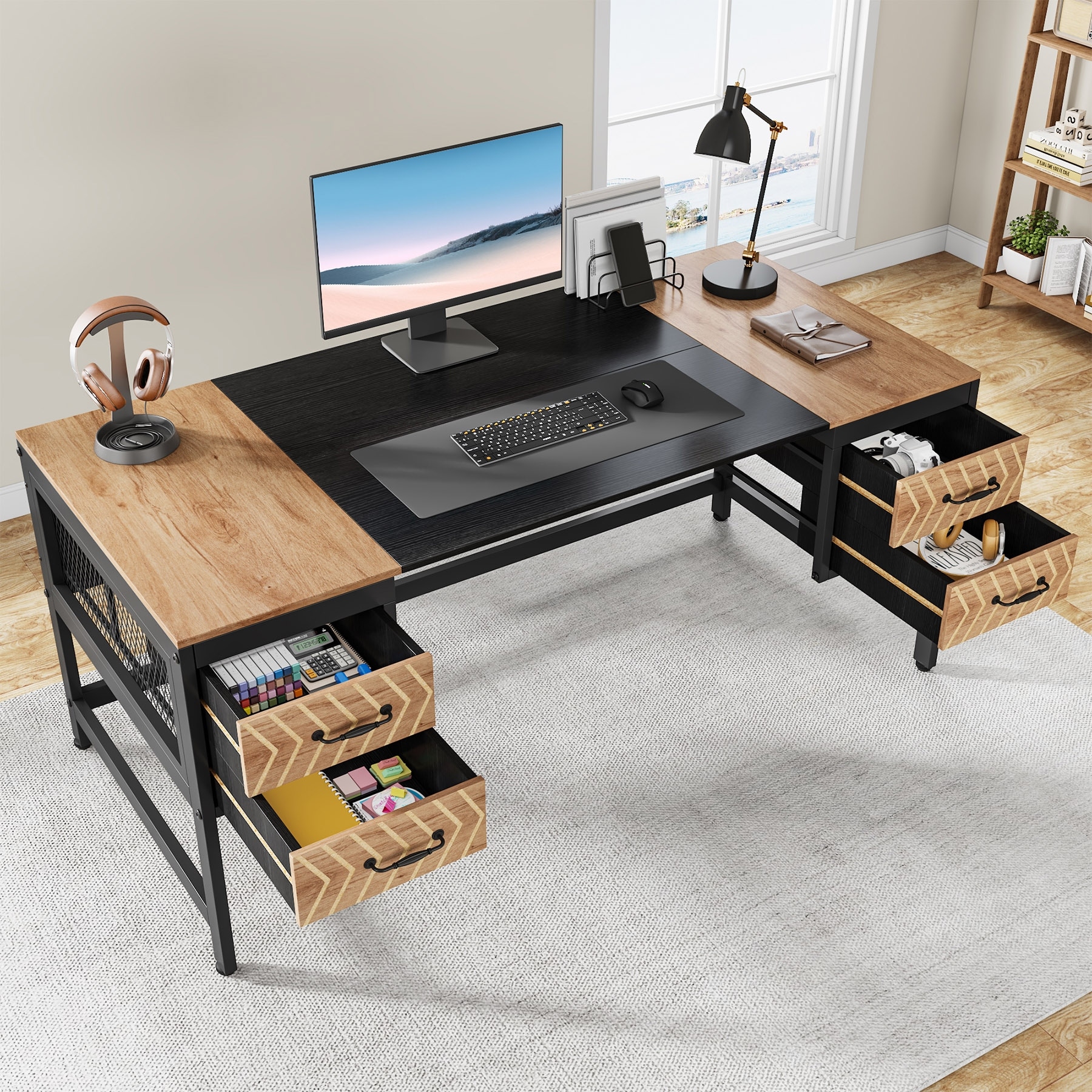 63 inch clearance desk with drawers