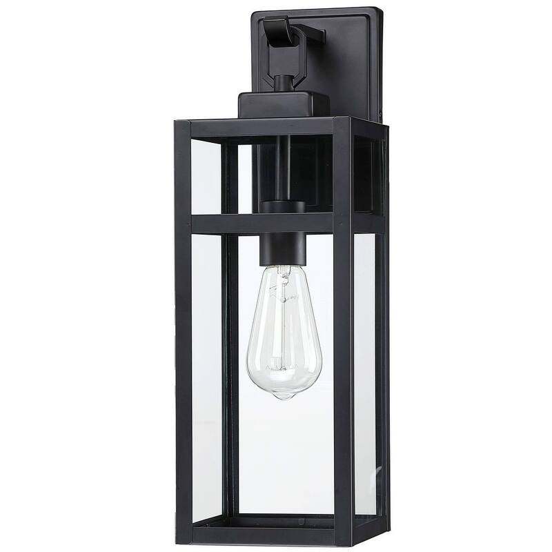 1-Light Matte Black Outdoor Wall Light - 5.9"x7.76"x17.99"