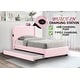 preview thumbnail 3 of 7, Upholstered bed frame with trundle bed .teddy fabric,USB functionality,and a pocket design on the side of the headboard
