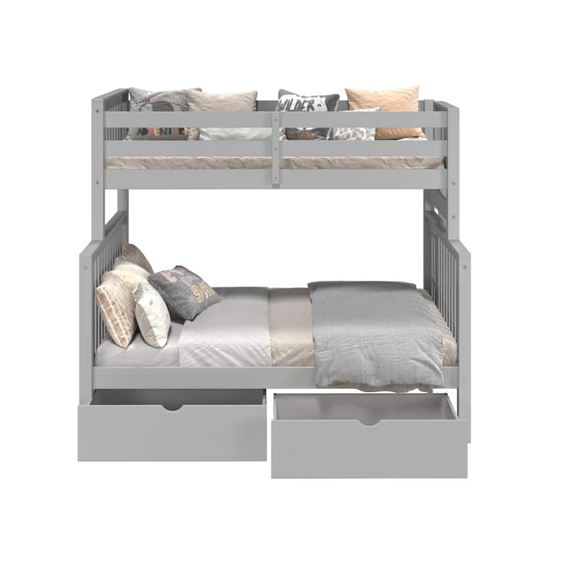 Taylor & Olive Trillium Twin over Full Bunk Bed, 2 Drawers