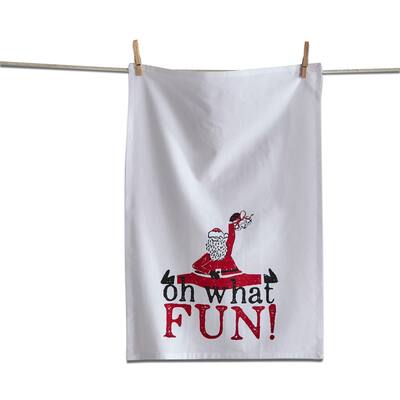 Oh What Fun Stand FS Dishtowel Multicolor Cotton Kitchen Towels 26x18 Machine Wash Everyday Use