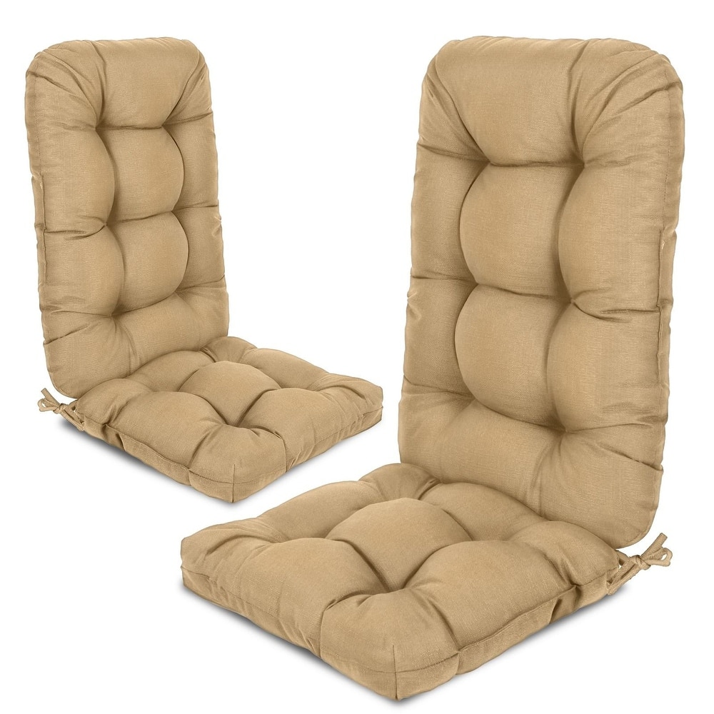 Aoodor Tufted Adirondack Chair Cushion Patio Rocking Chair Cushions Outdoor High Back Cushions with Ties