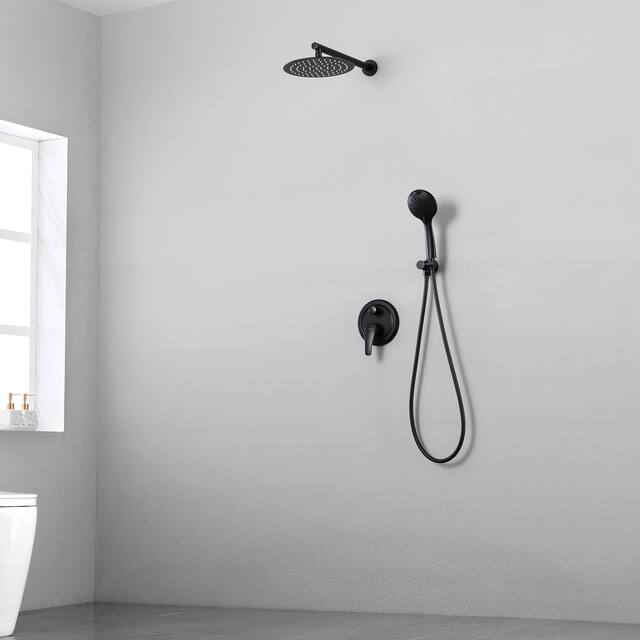 Clihome 5-Spray Patterns 10 in. Wall Mount Dual Shower Heads