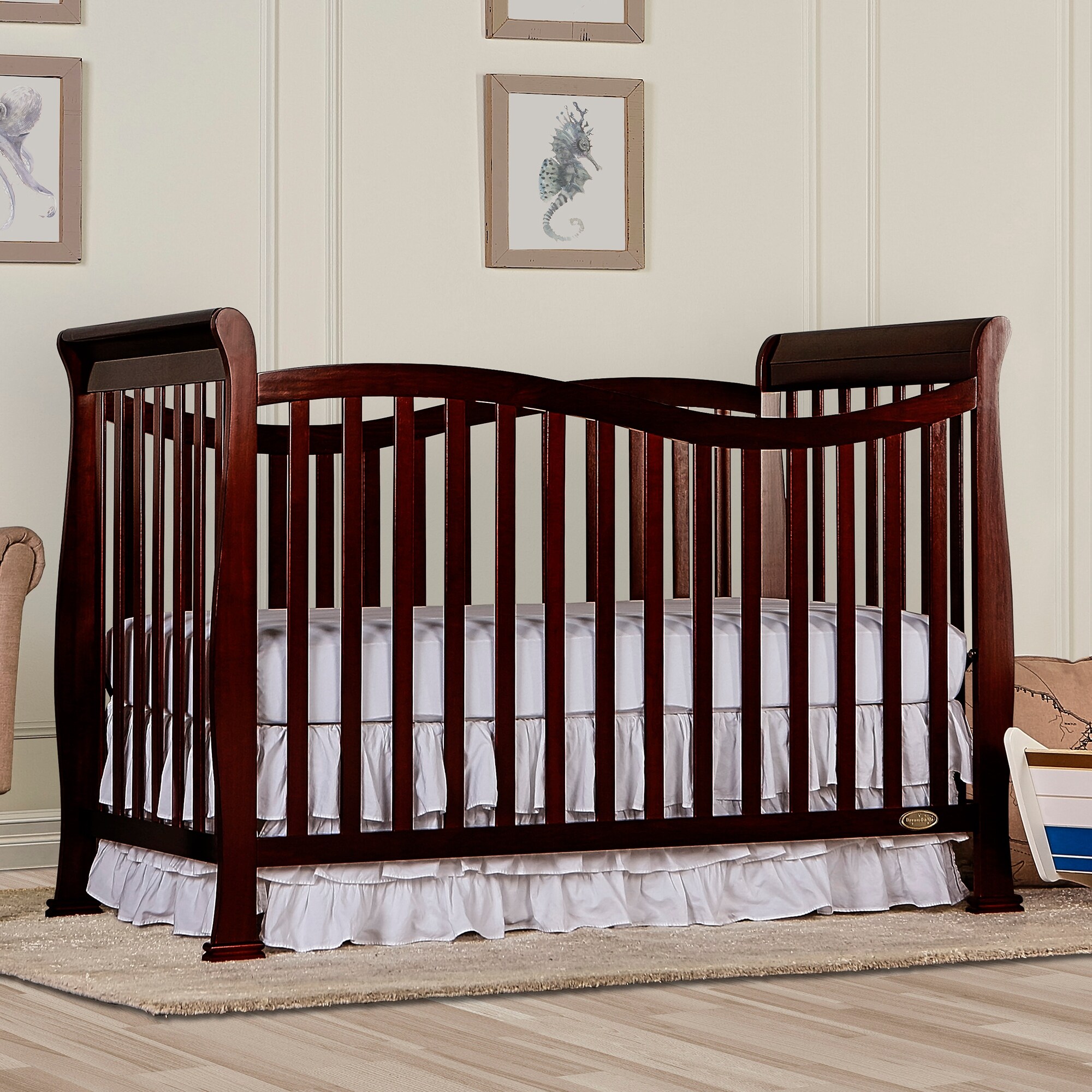 Violet 7 in 1 Convertible Life Style Crib in Storm Grey Bed Bath