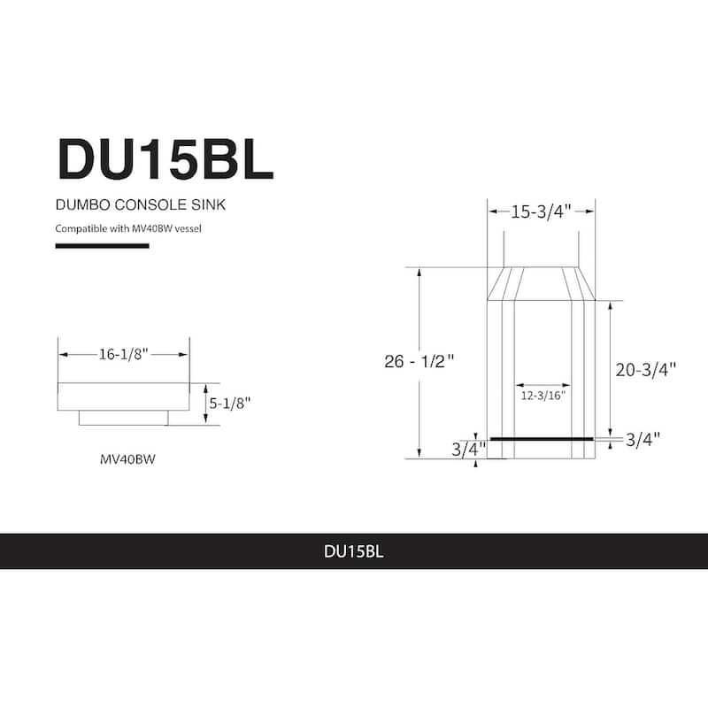 Fine Fixtures Dumbo Modern Bathroom Vanity -Black Rack with Vessel Sink