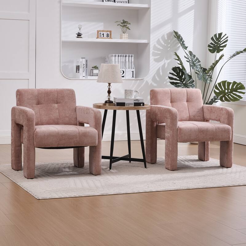 Modern Minimalist Single Armchair, Upholstered Accent Chair for Living Room, Bedroom, Office, Nordic Style Single Sofa Chair