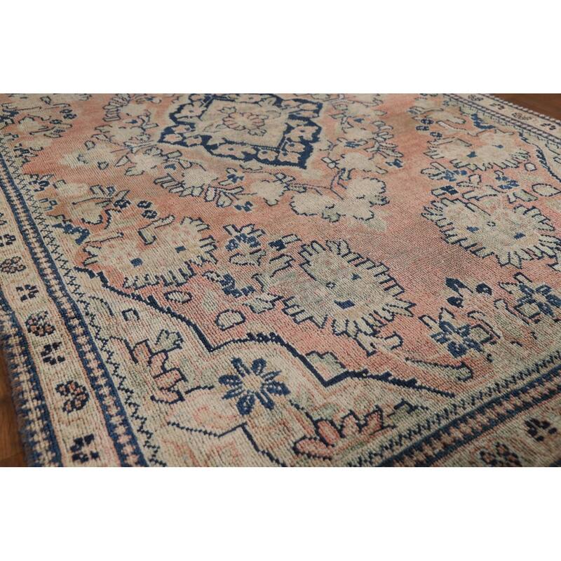 Antique Pink Mahal Persian Area Rug Handmade Wool Carpet - 4'0" x 6'6"