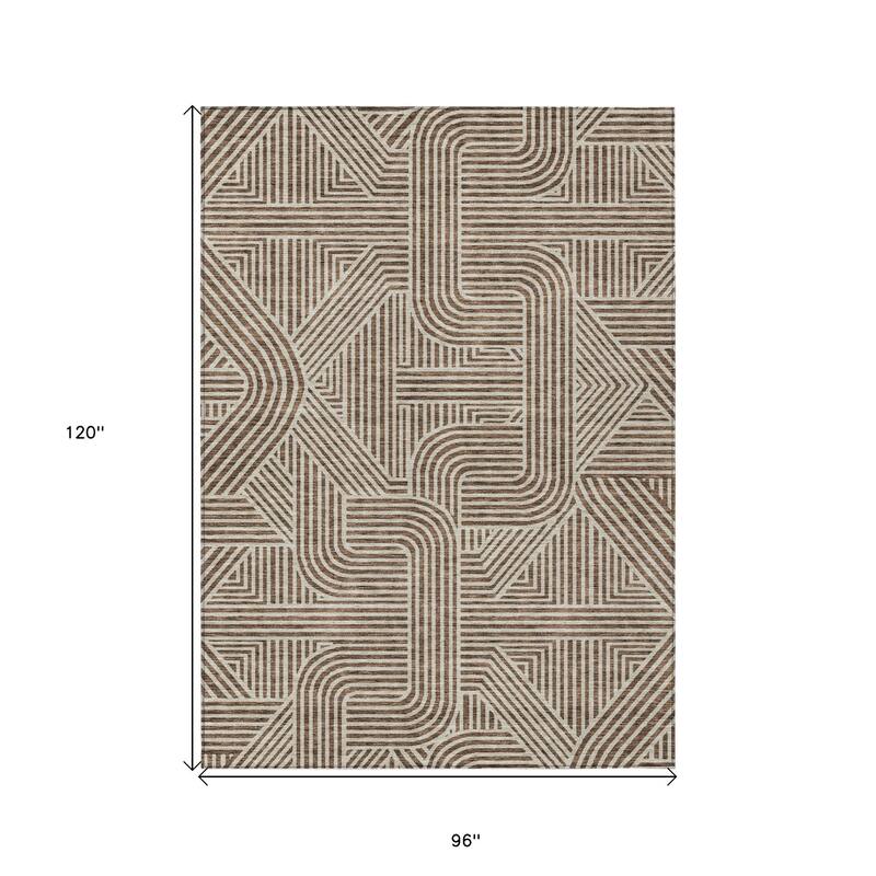 HomeRoots Abstract Transitional Rectangle Outdoor Rug