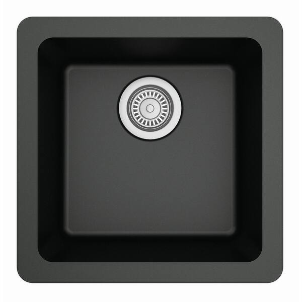 slide 8 of 53, Karran Undermount Quartz Bar Single Bowl Sink Black