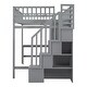 preview thumbnail 32 of 32, 72"H Storage Staircase Loft Bed with Desk,Bookshelf,Fence& Wardrobe, Full Size