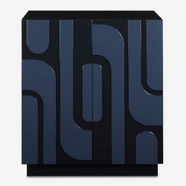 slide 2 of 5, Uttermost 24473 Valeria 30" Wide MDF Accent Cabinet with Two Shelves - Blue Blue