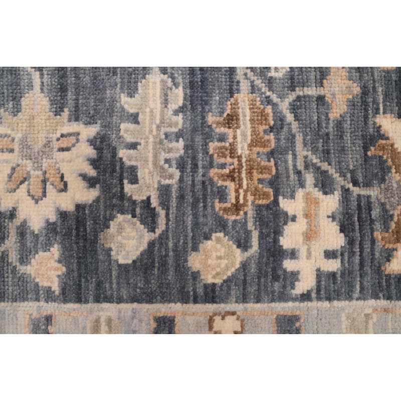 ECARPETGALLERY Hand-knotted Modern Oushak Dark Navy Wool Rug - 9'1 x 12'0