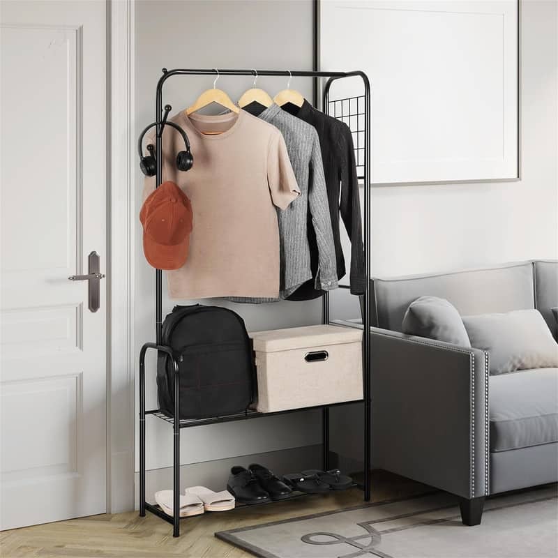 Clothes Rack Metal - 12.6"D x 28.7"W x 61.4"H