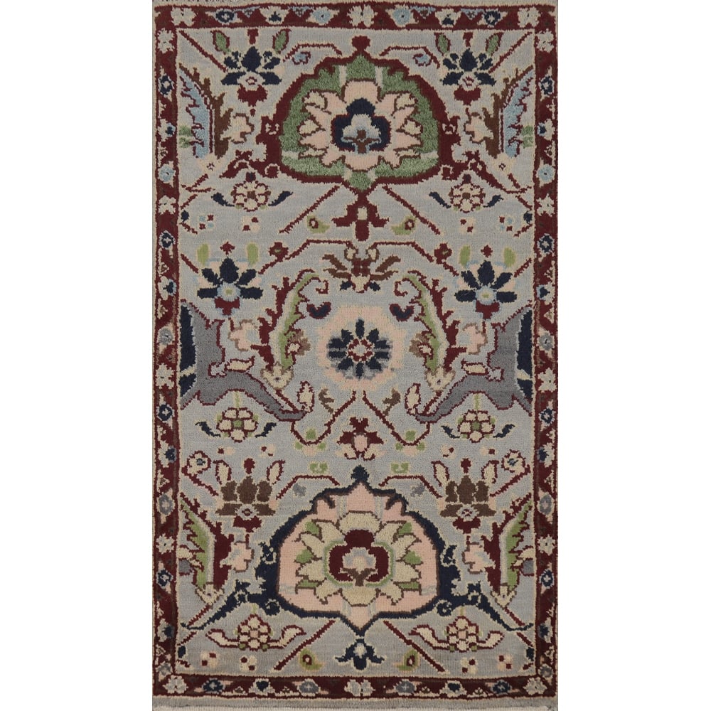 Oushak Indian Rug Hand-Knotted Wool Carpet - 2'11" x 5'0"