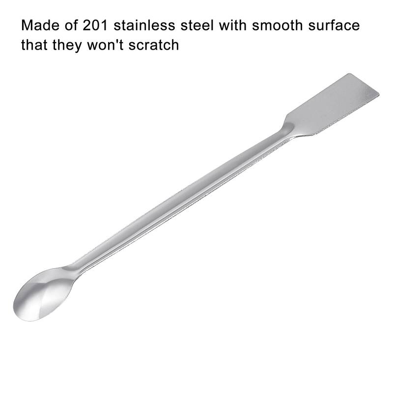 3Pcs 5.91" Lab Spoons Mixing Spatula 201 Stainless Steel for Powders Sampling - Silver Tone
