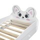 preview thumbnail 6 of 6, Cartoon Twin Platform Bed with Trundle & Cute Headboard, Wooden Bed Frame, No Box Spring Required/Easy Assembly Antique White