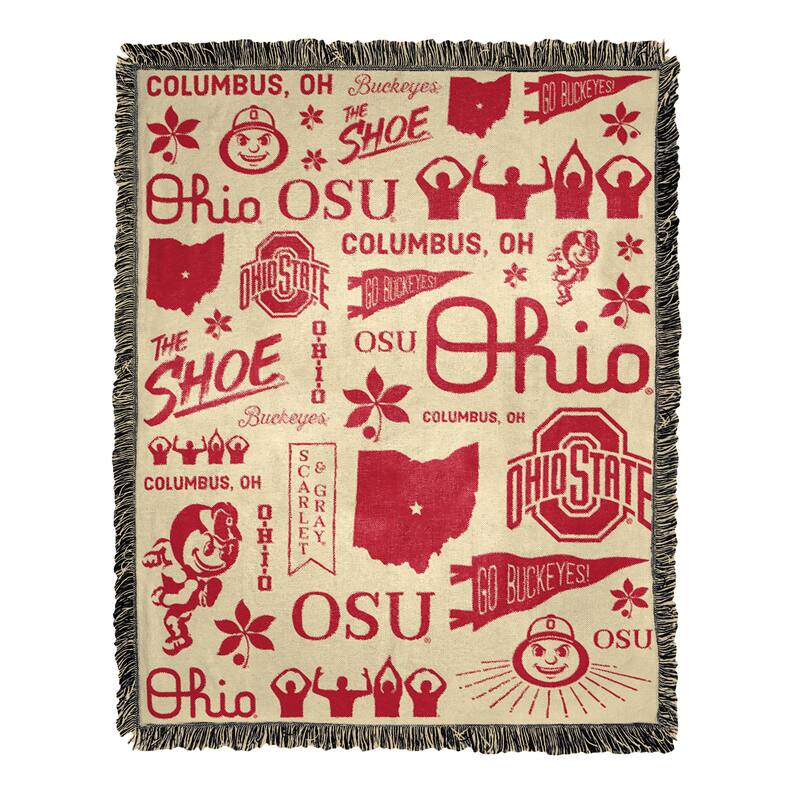 NCAA Mapping Jacquard Throw Blanket