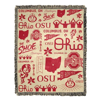 NCAA Mapping Jacquard Throw Blanket