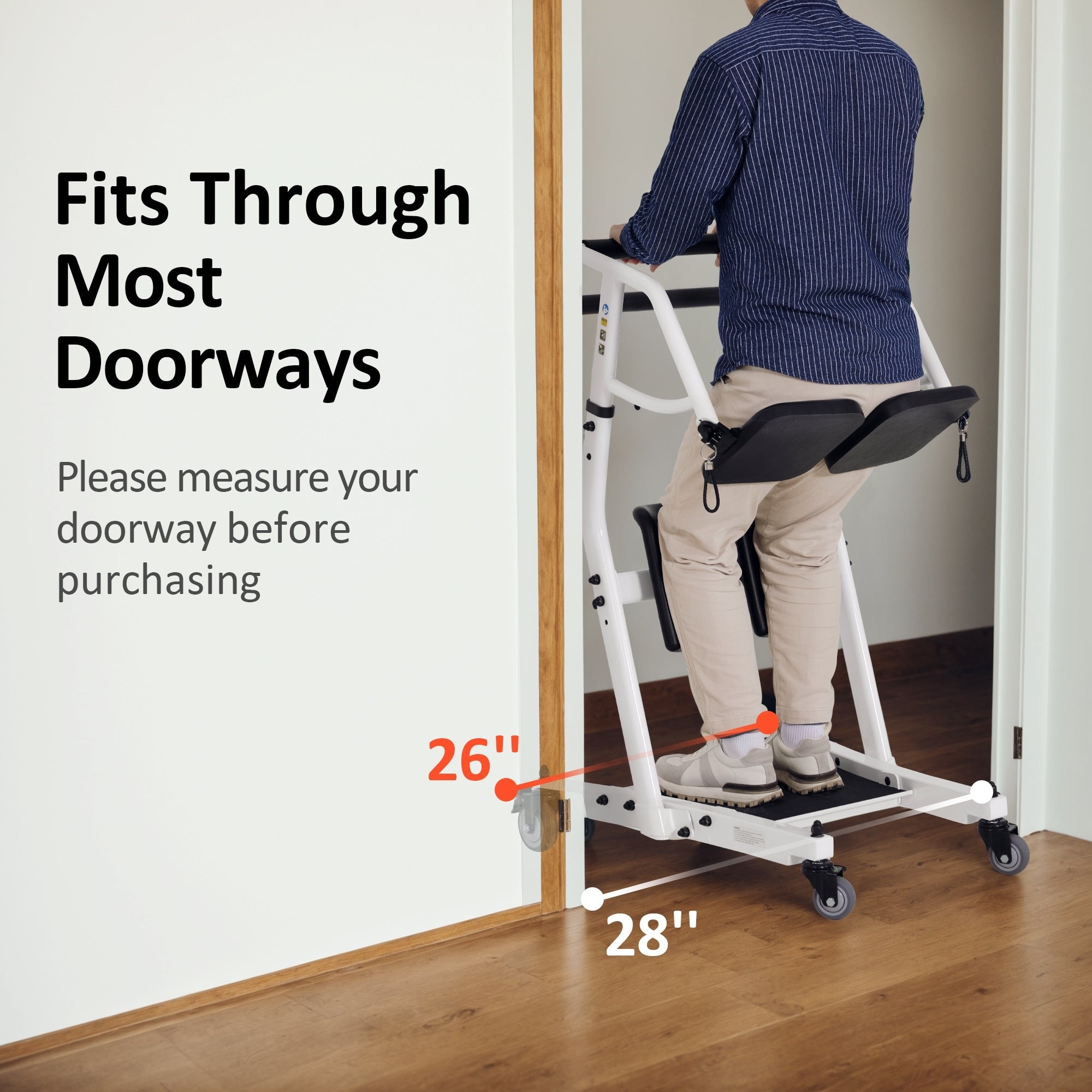 MCombo Stand Assist Patient Lift, Patient Transport Unit for Home Care and Elderly Use, 400lbs Capacity - 34 x 26 x 53.7 inches