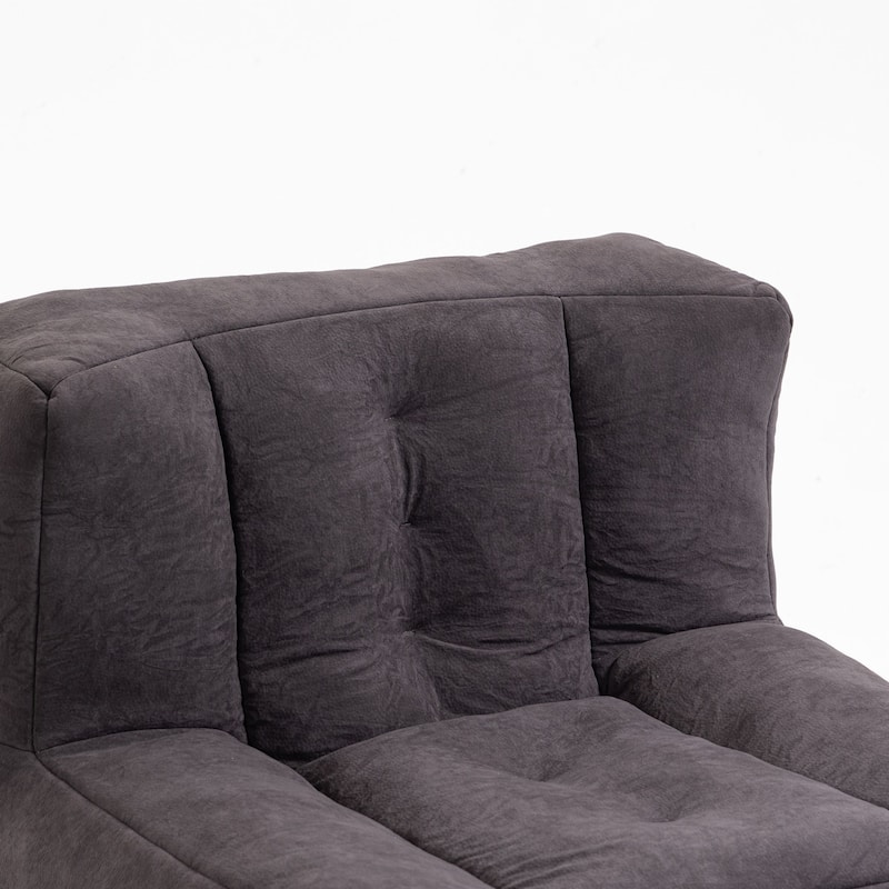 Oaks Aura Fluffy Bean Bag Chair, Super Soft Lazy Sofa Chair With Memory Foam And Ottoman, Indoor Modern Bean Bag Chair