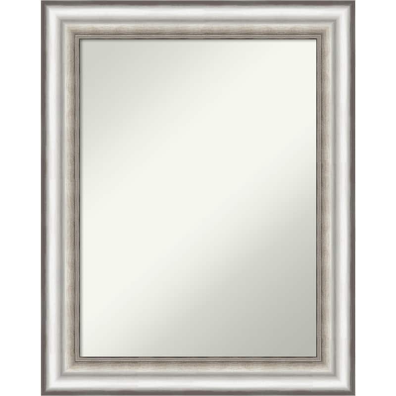 Non-Beveled Bathroom Wall Mirror - Salon Silver Frame