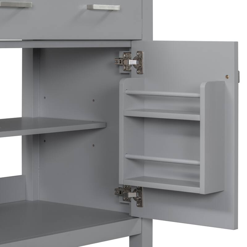 Set of 2 Vanity for Bathroom with Double Ceramic Sinks, 60" Modern Storage Cabinet with Flip-down Drawers and Door Organizers