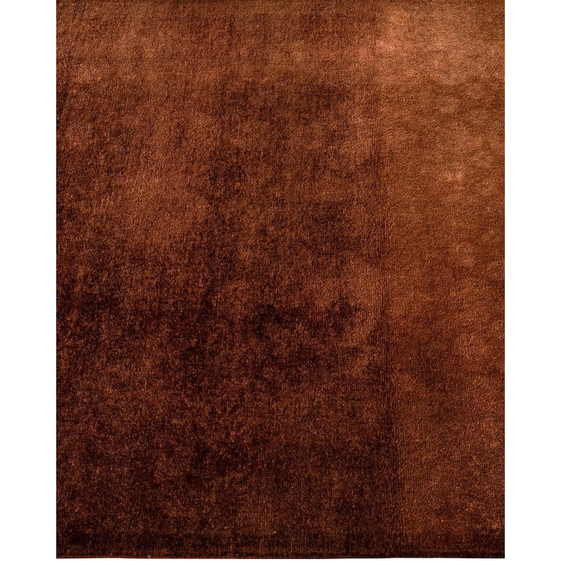 Overton Hand Knotted Wool Vintage Inspired Modern Contemporary Overdyed Brown Runner Rug - 2' 6" x 10' 4"