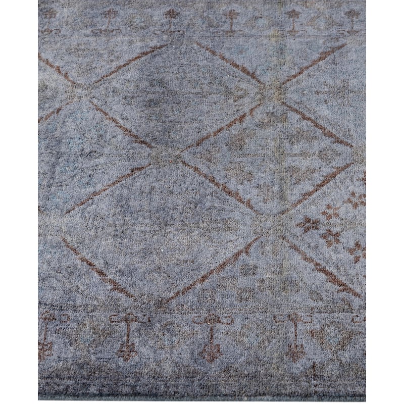 Overdyed One-of-a-Kind Hand-Knotted Area Rug - Gray - 2' 6" x 11' 10"