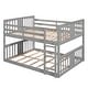 preview thumbnail 8 of 12, Elegant Full Over Full Bunk Bed with Built-in Ladder and Full-length Guardrail, Solid Construction, Space-saving, Grey