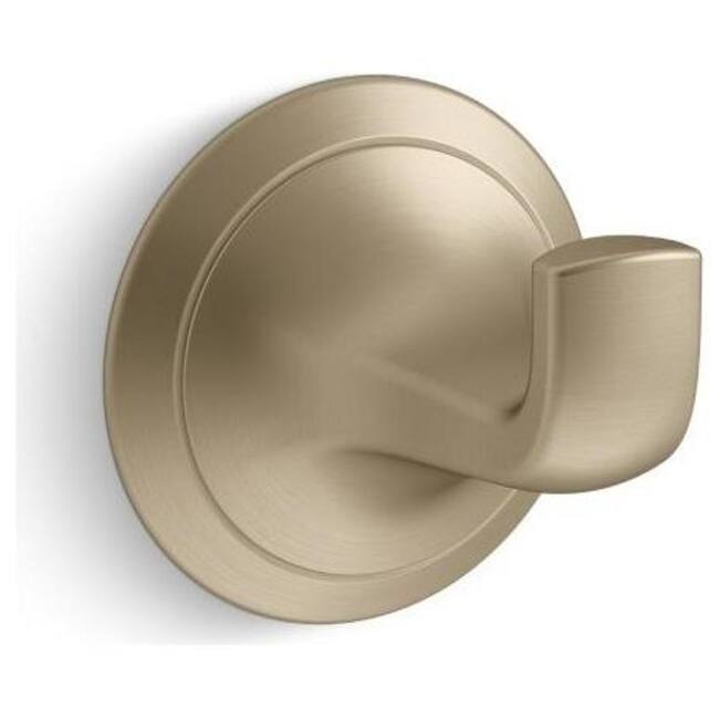 Kallista Script Single Robe Hook - Brushed French Gold