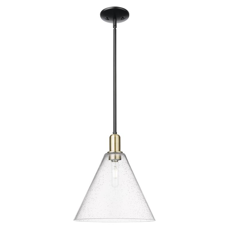 Innovations Lighting Endless Possibilities Arcadia - Berkshire Glass - 1 Light 12" Stem Hung Mini Pendant - Black Antique Brass/Seedy