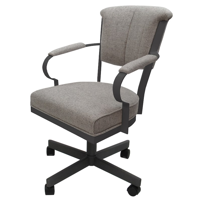 Miami Swivel Metal Caster Chair on Reading Base - 18" High Seat - Portwood Ash - Grey