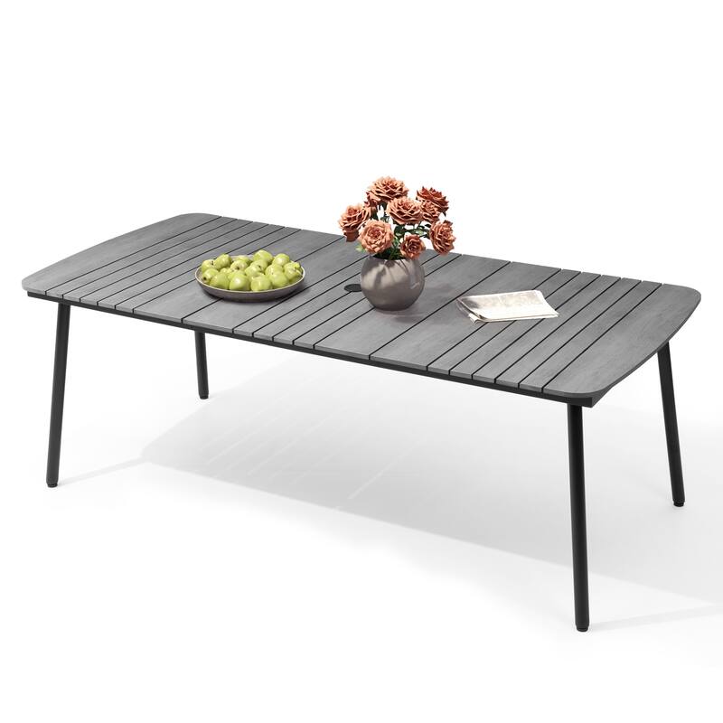 Pellebant Patio Dining Table Rectangular Aluminum Outdoor Table